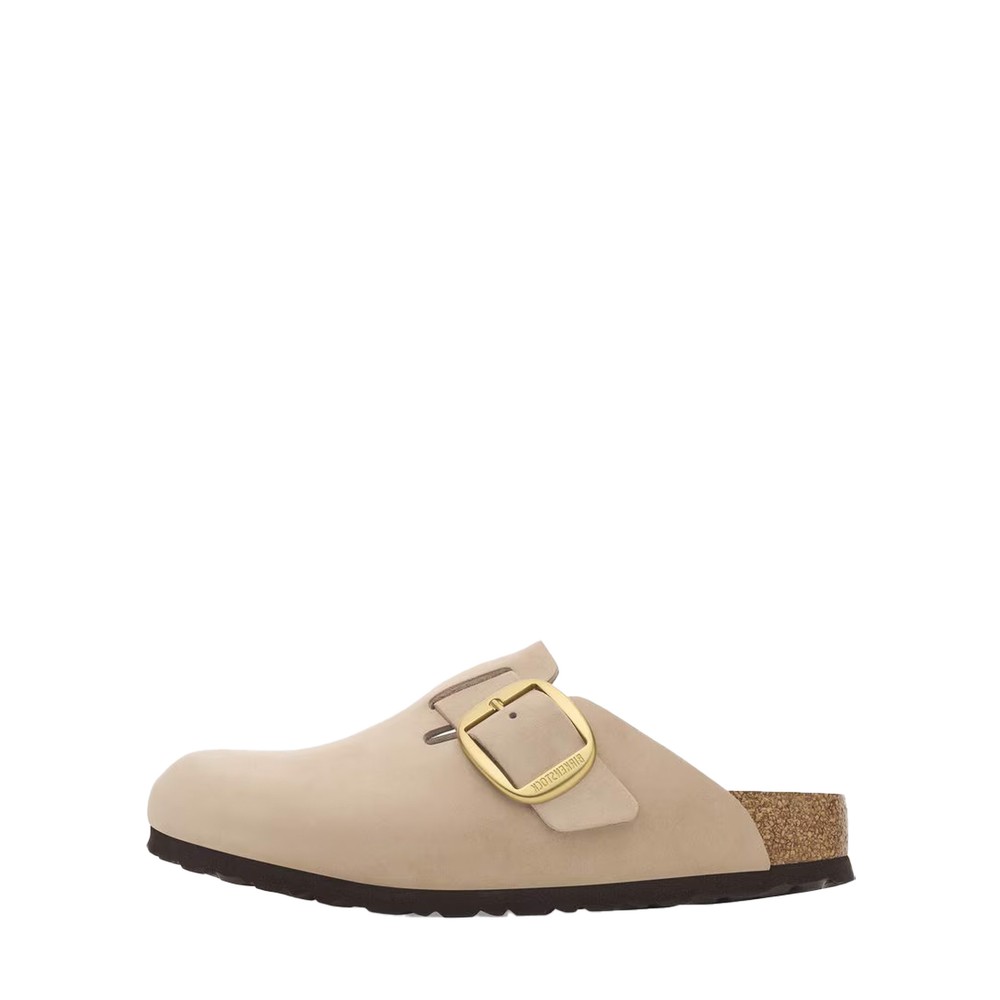 Birkenstock Boston Sandcastle Big Buckle Nubuck Leather Clog Sandcastle