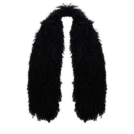 Chalk Verity Black Afghan Faux Fur Loop Scarf - Black