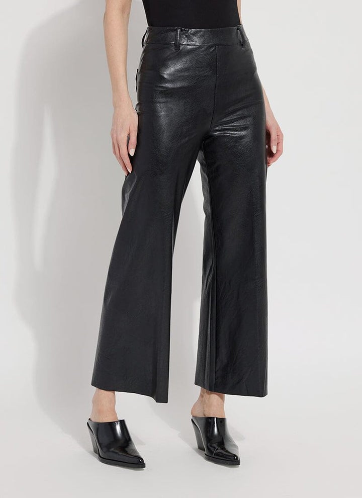 Lyssé Erin Khol Vegan Leather Wide Leg Trouser Kohl