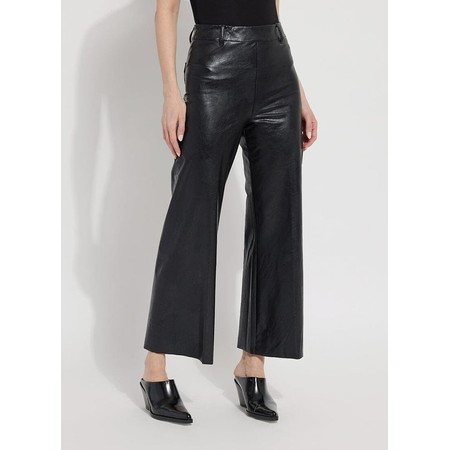 Lyssé Erin Khol Vegan Leather Wide Leg Trouser - Beige