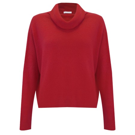 Amazing Woman Jannie Berry Red Supersoft Cowl Boxy Knit - Red