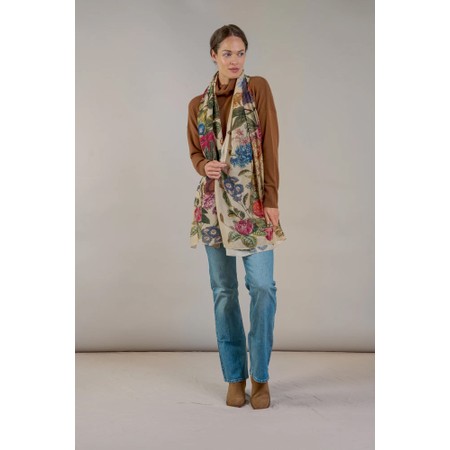 One Hundred Stars Primula Stone Floral Scarf - Beige