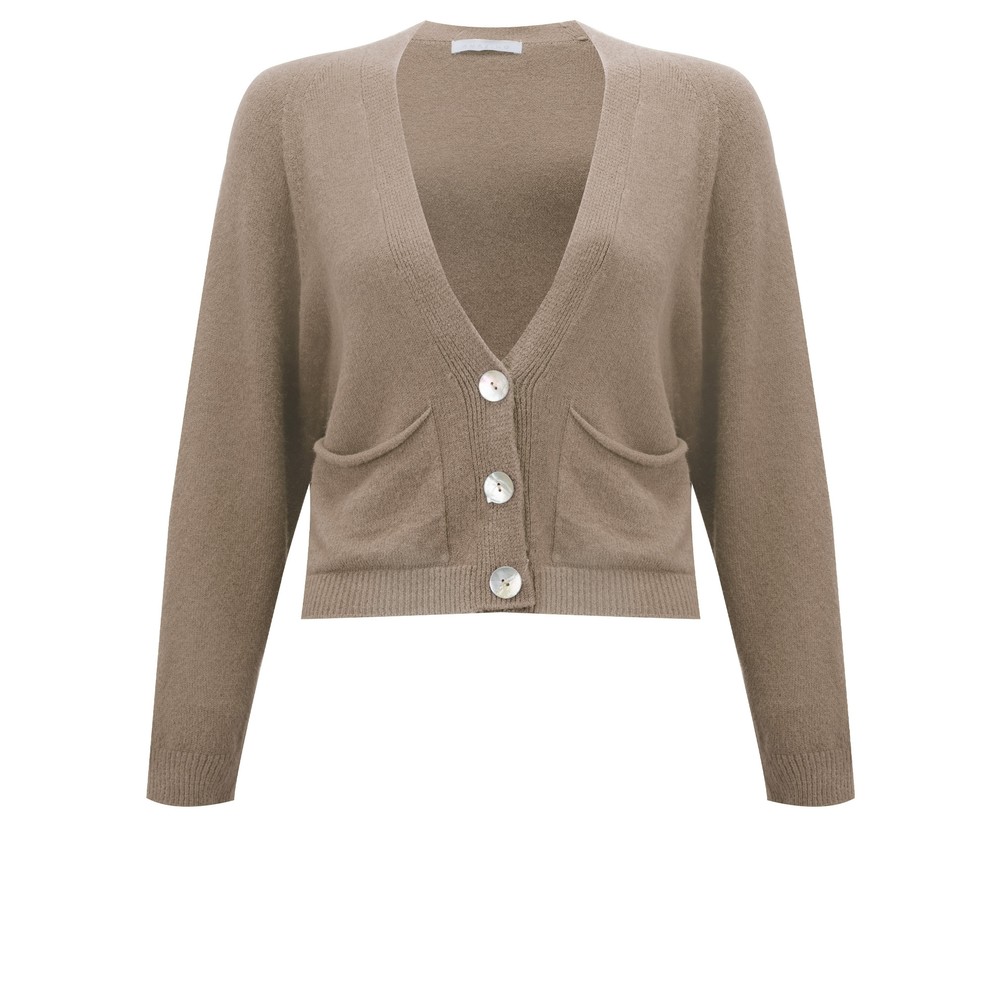 Amazing Woman Pookie Smoke Cropped Supersoft Knit Cardigan Smoke
