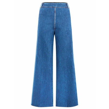 Lyssé Erin Mid Wash Wide Leg Denim Jean - Blue