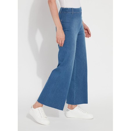 Lyssé Erin Mid Wash Wide Leg Denim Jean - Blue