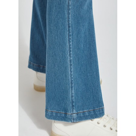 Lyssé Baby Bootcut Mid Wash Long Flared Jean - Blue