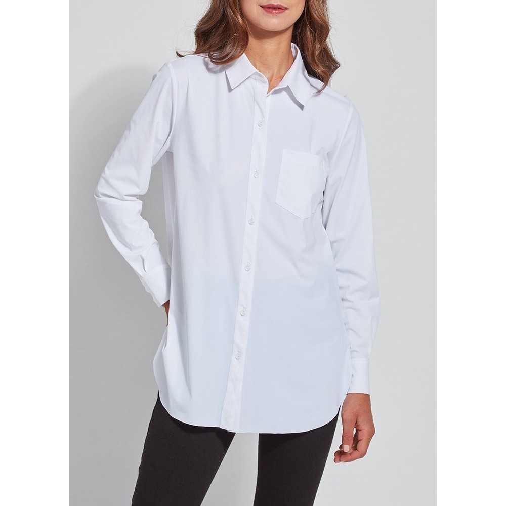 Lyssé Schiffer Microfibre Button Down Shirt White 