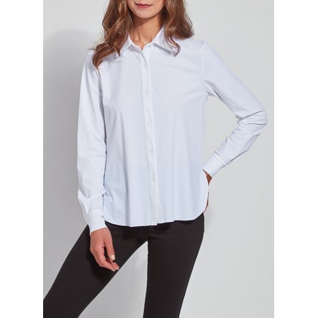 Lyssé Connie White Slim Button Down Shirt - White