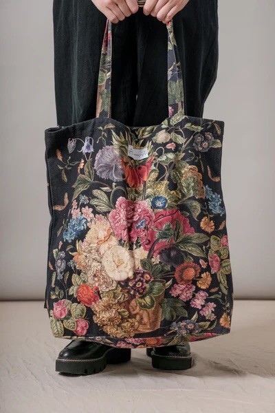 One Hundred Stars Primula Black Organic Cotton Canvas Bag Primula Black