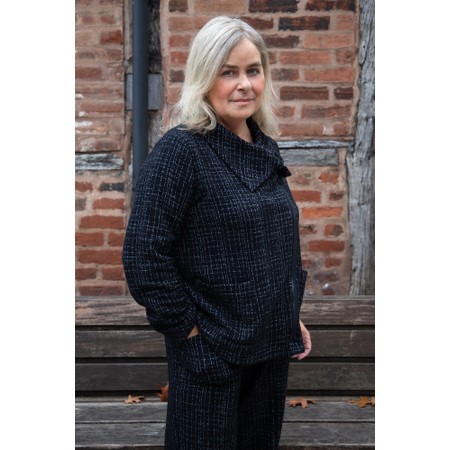 Sahara Boucle Cotton Asymmetric Zip Jacket - Black