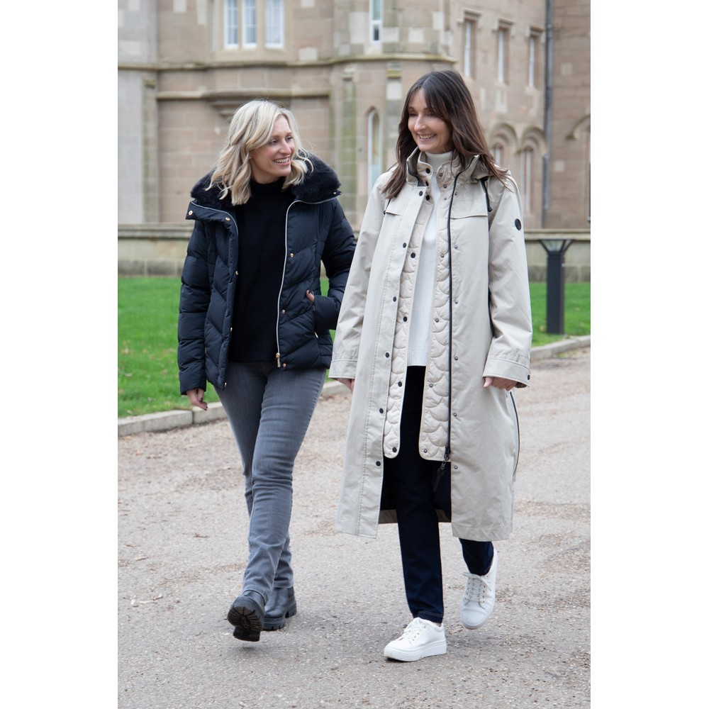 RINO AND PELLE Selma Dark Navy Faux Fur Collar Jacket in Dark Navy