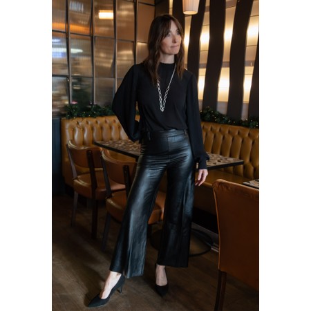 Lyssé Erin Khol Vegan Leather Wide Leg Trouser - Beige
