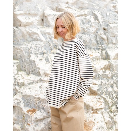 Chalk Bryony X Black Stripe Top - Black