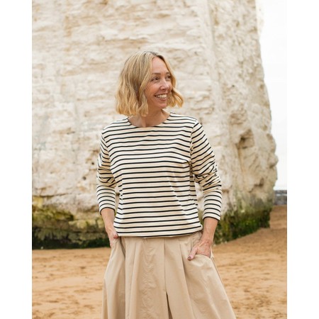 Chalk Fleur Black Stripe T Shirt - Black