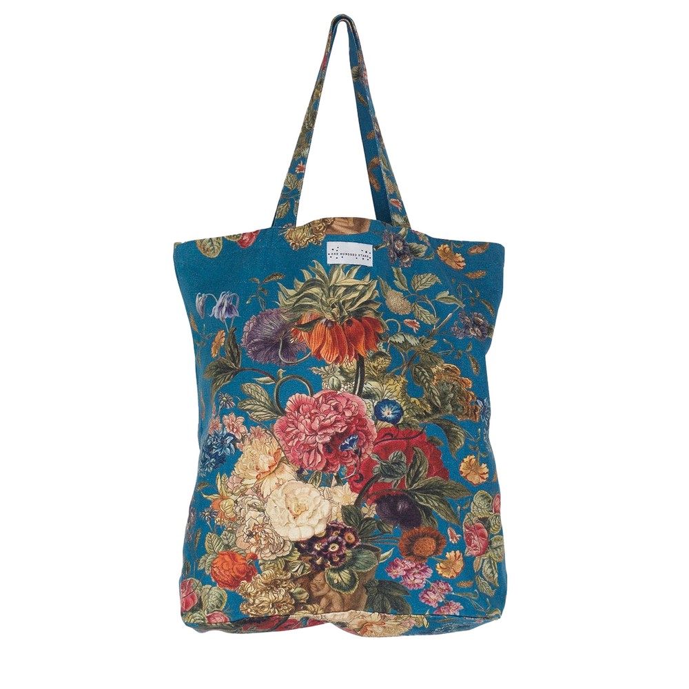 One Hundred Stars Primula Teal Organic Cotton Canvas Bag Primula Teal