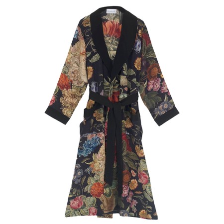 One Hundred Stars Luxe Crepe Primula Black Gown - Multicoloured