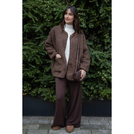 Marta Du Chateau Lucile Brown Fleece Jacket - Beige