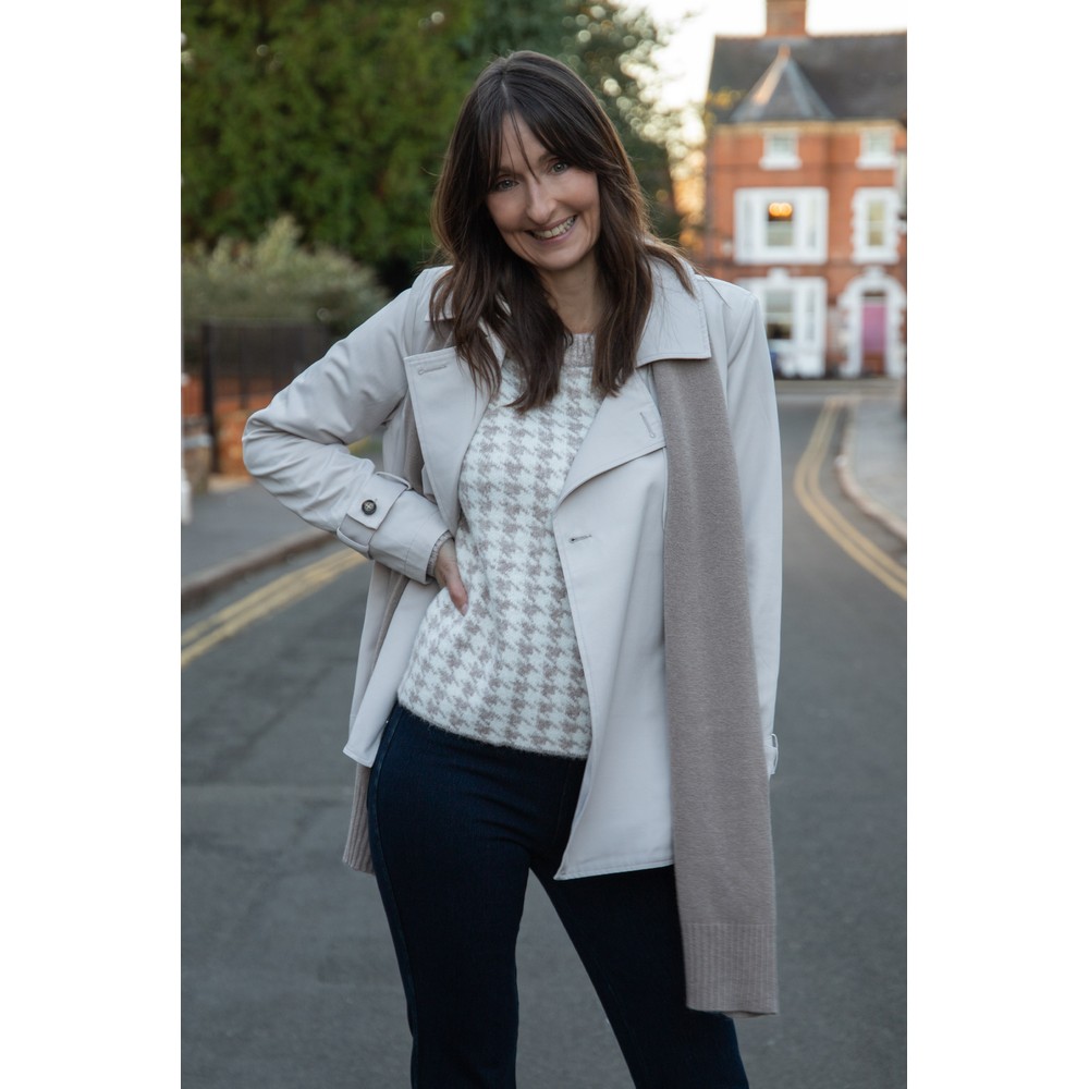 Foil Unleashed Oat Dogtooth Boxy Jumper Oat / Vanilla