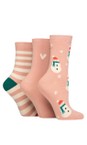 Caroline Gardner Pink Snowman/Stripes Christmas Fun 3pk Socks  