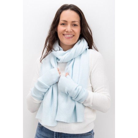 Amazing Woman Erica Fingerless Ribbed Gloves - Blue