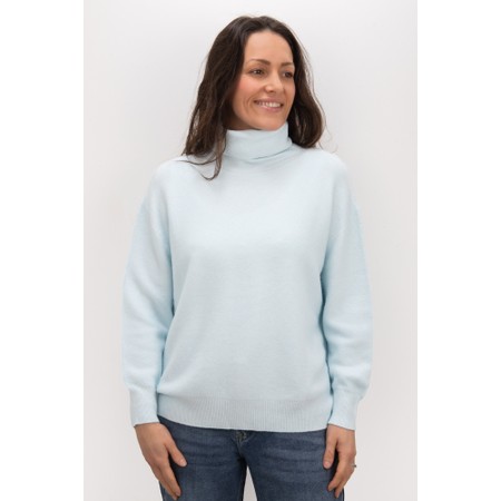 Amazing Woman Zoie Pale Blue Classic Polo Neck Supersoft Knit - Blue