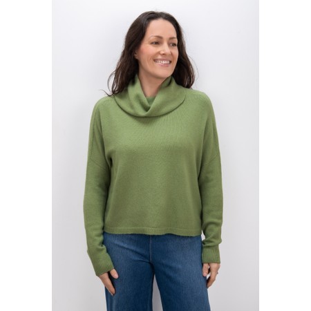 Amazing Woman Jannie Apple Supersoft Cowl Boxy Knit - Green