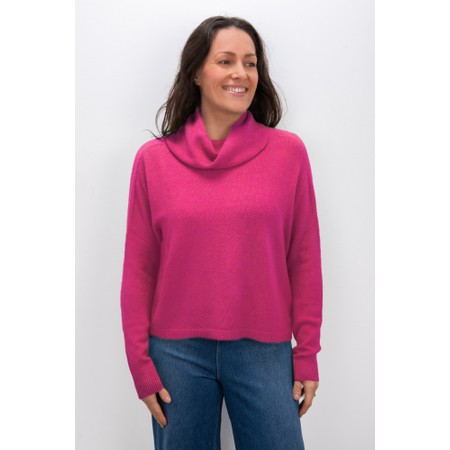 Amazing Woman Jannie Cerise Supersoft Cowl Boxy Knit - Pink