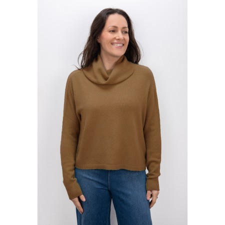 Amazing Woman Jannie Toast Supersoft Cowl Boxy Knit - Brown