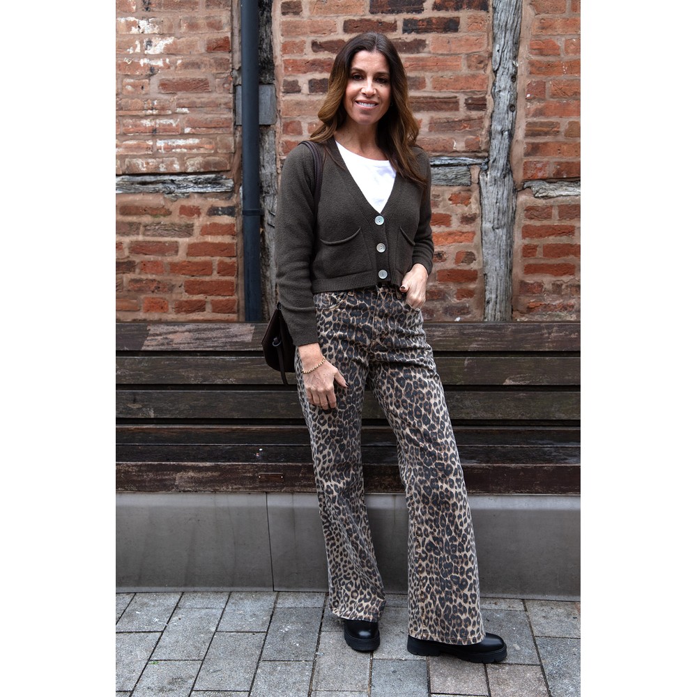 Marta Du Chateau Betsy Leopard Print Wide Jean Leopard