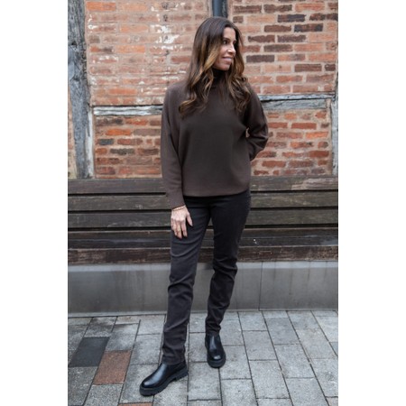 Amazing Woman Jolie Dark Chocolate Boxy High Neck Knit - Brown