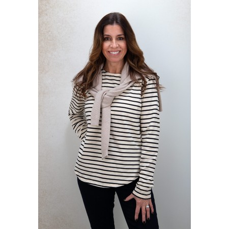 Chalk Fleur Black Stripe T Shirt - Black