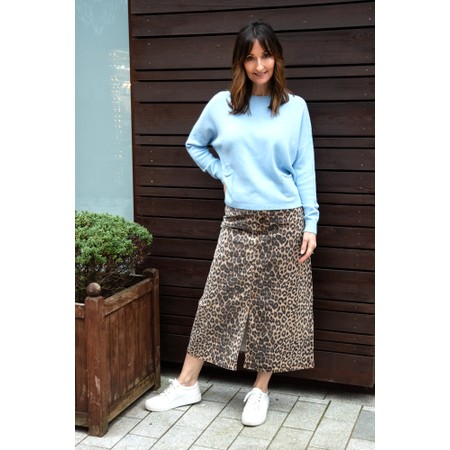 Amazing Woman Jodie Crystal Blue Front Pocket Supersoft Knit Jumper - Blue