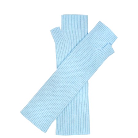 Amazing Woman Erica Fingerless Ribbed Gloves - Blue