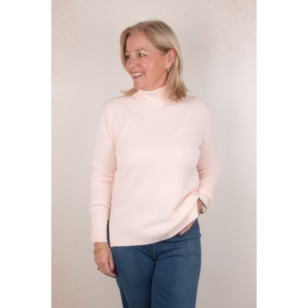 Amazing Woman Polo Pale Pink Loose Fit Polo Neck Knit - Pink