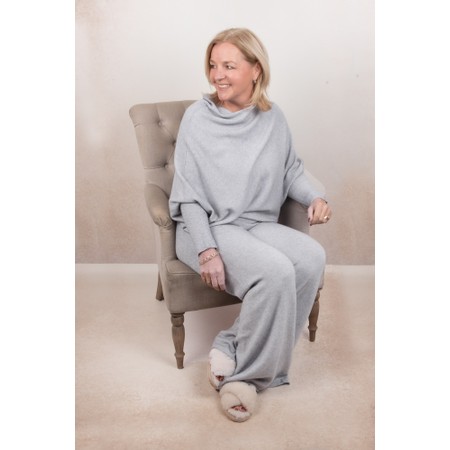 Amazing Woman Colette Silver Supersoft Knit Trousers - Metallic