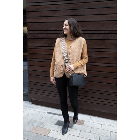 Amazing Woman Teddy Borg Fleece Gilet Beige - Beige