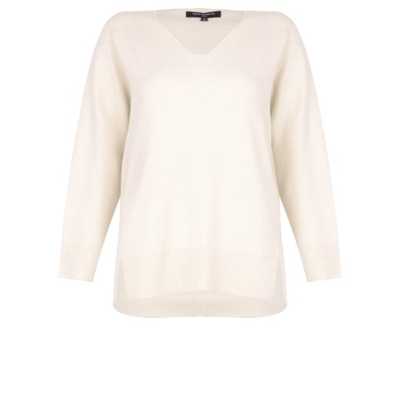 French Connection Ebba Vhari Oatmeal V Neck Jumper - Beige