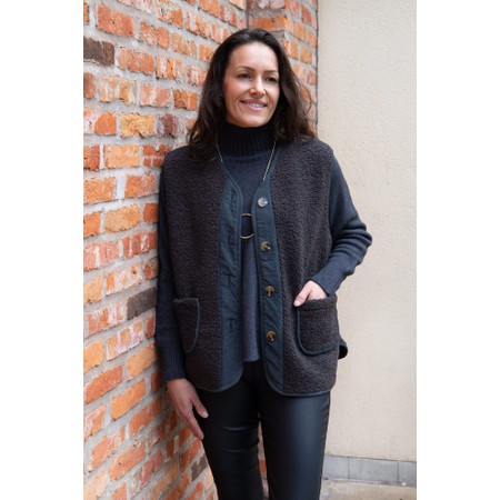 Amazing Woman Teddy Borg Fleece Gilet - Black