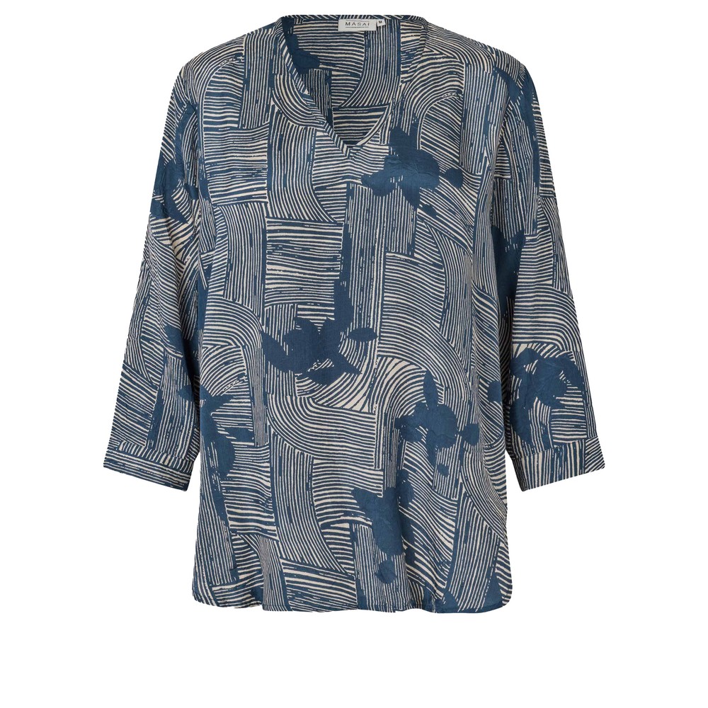 Masai Clothing MaBraekyn Sargasso Sea Print Top Sargasso Sea