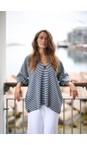 Henriette Steffensen Denim / Kit V Neck Short Sleeve Fleece Pullover  
