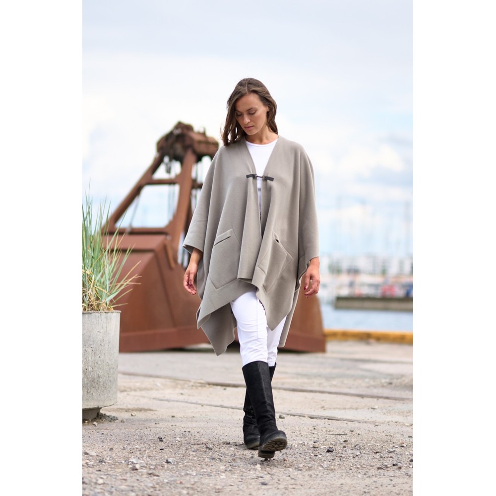 Henriette Steffensen Fleece Poncho Throwover Elephant