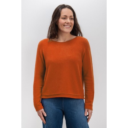 Amazing Woman Chloe Burnt Orange Supersoft Roll Hem Boxy Knit - Orange