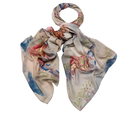 One Hundred Stars Oriental Grey Scarf - Grey