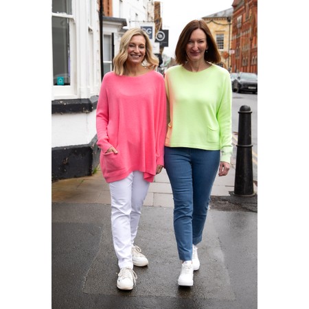 Amazing Woman Jodie Summer Lime Front Pocket Supersoft Knit Jumper - Green