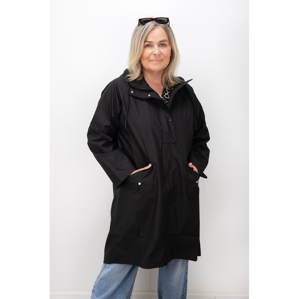 Masai Clothing MaTheia Black Plain Raincoat Black 