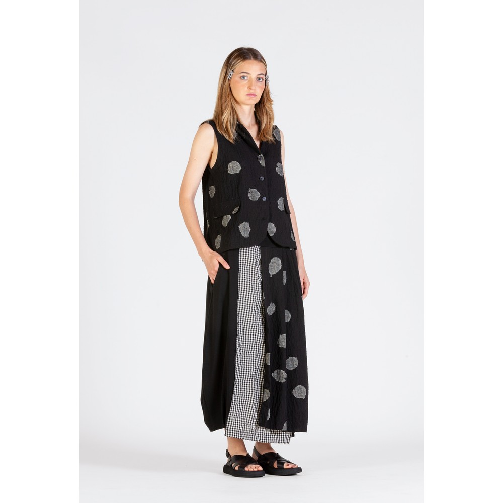 Mama B Pazza Nero Woven Stripe Spot Skirt Nero