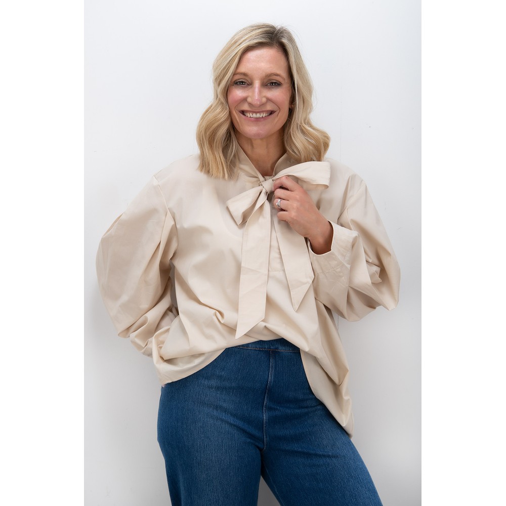 NOEN Tie Neck Off White Blouse Offwhite 12