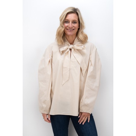 NOEN Tie Neck Off White Blouse - White