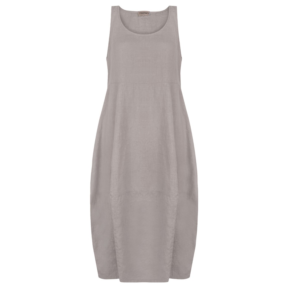 Thing Kreya Sleeveless Linen Dress Light Grey