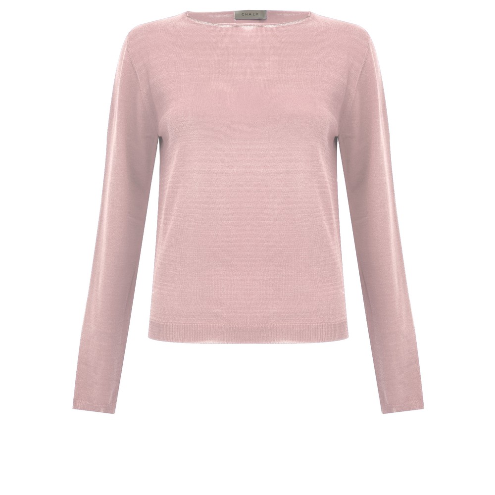 Chalk Ally Dusky Pink Fine Knit Jumper Dusky Pink